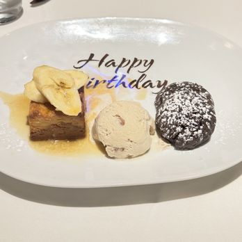 Eddie V's Prime Seafood - Bananas Fosters Butter Cake with Chocolate Chip cookies - Seafood Near Me - Oak Brook, Illinois