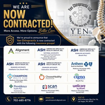 Daniel Yen, DC - ASH related insurance plans we now accept in Nevada as of August 1st, 2026. - Chiropractors Near Me - Las Vegas, Nevada Daniel Yen, DC - ASH related insurance plans we now accept in Nevada as of August 1st, 2026. - Chiropractors Near Me - Las Vegas, Nevada