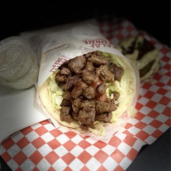 Falafel Corner - Gyro Wrap, sauce on side ($12.50) 6/2024 - Mediterranean Near Me - Sacramento, California Falafel Corner - Gyro Wrap, sauce on side ($12.50) 6/2024 - Mediterranean Near Me - Sacramento, California