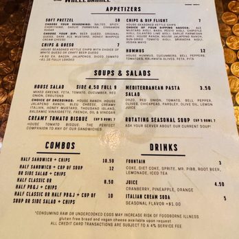 The Wheel Barrel - Menu (as of 08/2026) - Bars Near Me - Topeka, Kansas