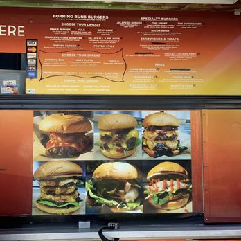Burning Buns - Menu with prices on truck - Food Trucks Near Me