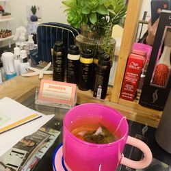 Koi Salon - Complimentary hot tea with honey while I got my hair colored, highlighted and cut by Jessalyn :) !