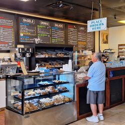 Bagel Break Deli - There is the menu board and the service counter.