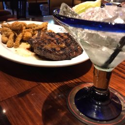 Outlaw Ribeye and fried okra Don Julio with all three Julio's Outlaw Ribeye and fried okra Don Julio with all three Julio's