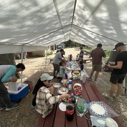 Carlson's Llovable Llamas - Picnic area for our group lunch after visit with llamas