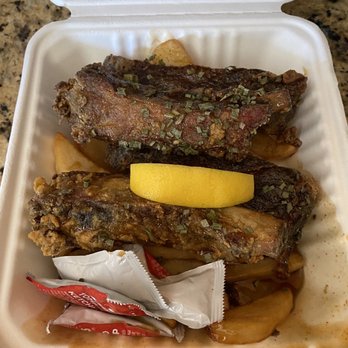 The Cookout Fish & Chips N More - Halibut Fish N Chips. Smoked ribs with honey garlic sauce. Delicious - Food Trucks Near Me - Mountain View, California The Cookout Fish & Chips N More - Halibut Fish N Chips. Smoked ribs with honey garlic sauce. Delicious - Food Trucks Near Me - Mountain View, California