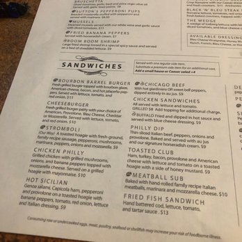 Sutton's - Menu - Italian Near Me - Lexington, Kentucky