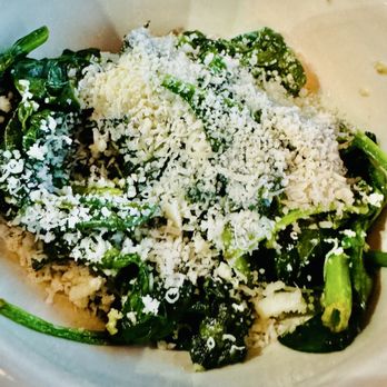 Massa's - Sautéed spinach. I added the grated parm & pepper. Yummm! - Italian Near Me - St Charles, Missouri