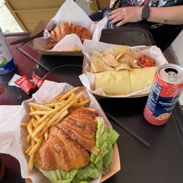 Collage Breakfast Sandwich with Bacon & Croissant