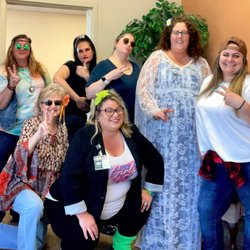 Visiting Angels - Loads of fun with the office staff on "Decades Day"
