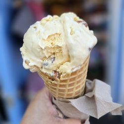 Monterey Bay Creamery - Butter pecan on plain waffle cone