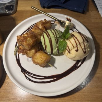 Etc Bar X Thaizakaya - Fried Bananas with ice cream - Thai Near Me - Costa Mesa, California