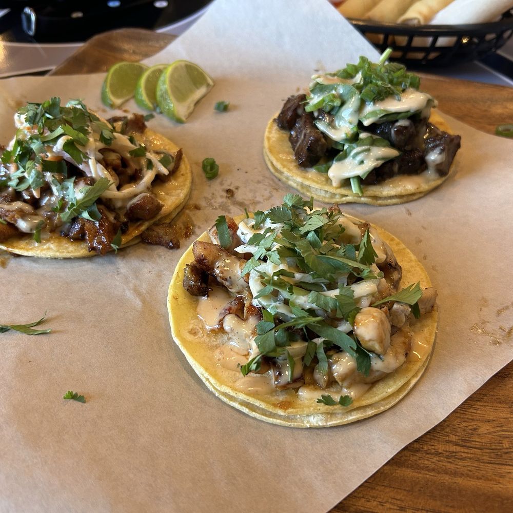 Fusion Taco Edwardsville - Japanese Steak, Spicy Korean Pork, and Thai Chicken tacos (ALL nummy!) - Asian Fusion Near Me - Edwardsville, Illinois