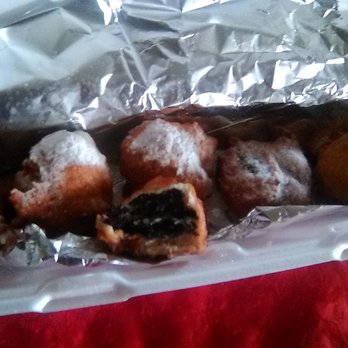 Gencarelli's Pizza Factory - Delicious zeppoles with what to me taste like a chocolate  filling. - Italian Near Me - Newark, New Jersey