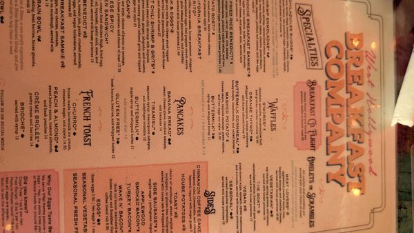 Menu photo 1 Breakfast Company West Hollywood, CA