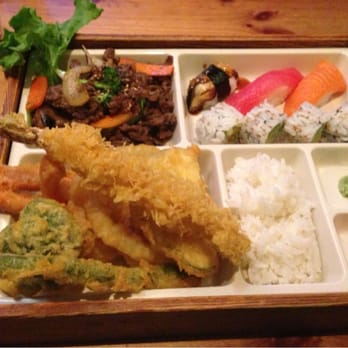 Osaka Mansun Restaurant - Bento Box Dinner: Beef Bulgogi, Shrimp & Vegetable Tempura, 4 Pc. California Roll, Chef's Choice Sushi, Steamed Rice - Japanese Near Me - Austin, Texas Osaka Mansun Restaurant - Bento Box Dinner: Beef Bulgogi, Shrimp & Vegetable Tempura, 4 Pc. California Roll, Chef's Choice Sushi, Steamed Rice - Japanese Near Me - Austin, Texas
