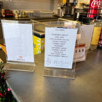 Mokah Coffee & Tea - menus on counter - Coffee & Tea Near Me - Dallas, Texas Mokah Coffee & Tea - menus on counter - Coffee & Tea Near Me - Dallas, Texas