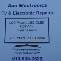 Ace Electronics - Ace Electronics Repair is a family owned and run business in Phoenixville, PA. We specialize in TV, Audio and Vintage Electronic Repairs!