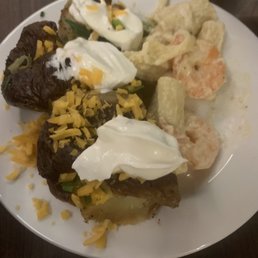 Pasta and smashed potato from clubhouse