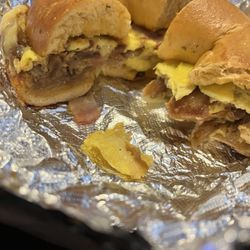 Bagel Barn Cafe - The radiator , make it a sandwich on a cheddar jalapeño bagel , add bacon.