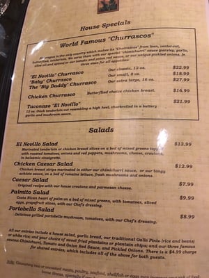 Menu photo 7 El Novillo Restaurant Miami Lakes, FL