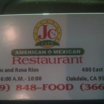 Jc's Cafe - Their card... So anyone reading this can have the information - Mexican Near Me - Oakdale, California