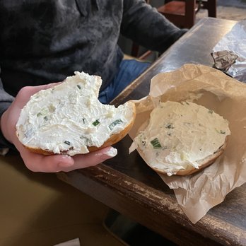 Boss Bagel - Asiago with green onion spread - Coffee & Tea Near Me - San Antonio, Texas