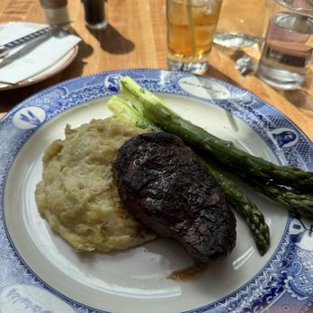 Founding Farmers DC - Filet, with Mashed Potatoes, and Jumbo  Asparagus - American Near Me - Washington, DC, District of Columbia