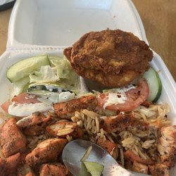 Crown Fried Chicken - Grilled Chicken with rice and salad, also one piece of fried chicken breast