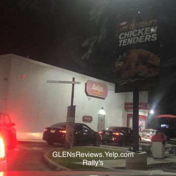 Rally's - Rally's drive thru line. - Burgers Near Me - Hawthorne, California