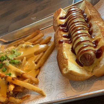 Dog Haus Biergarten - Downtown Phoenix - I got the I got the cowboy with no onion and some chile cheese fries yum - Burgers Near Me - Phoenix, Arizona
