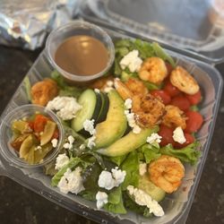 Dad's Farm & Cafe - Dad's Salad + Shrimp (vinaigrette instead of ranch) amazing quality ingredients!!
