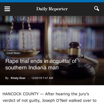 Cook Bryan Attorney At Law - NOT GUILTY all counts in Hancock County rape and sexual battery jury trial. - Lawyers Near Me - Indianapolis, Indiana Cook Bryan Attorney At Law - NOT GUILTY all counts in Hancock County rape and sexual battery jury trial. - Lawyers Near Me - Indianapolis, Indiana