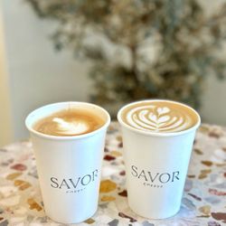 Savor Coffee - The Palm Latte & Toffee Latte