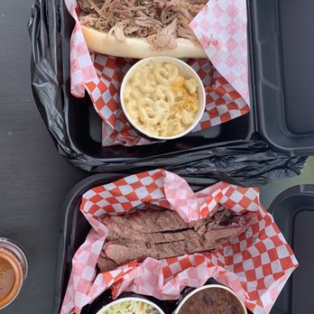 Big B's Texas BBQ - Bbq pulled pork sandwich and Mac n cheese. Brisket with cole slaw and beans. - Barbeque Near Me - Henderson, Nevada