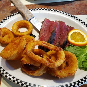 Black Bear Diner - Rare tri tip with onion rings. Yummm - Diners Near Me - Colma, California