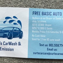 Good for free car wash. No expiration date.