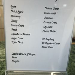 Miller's Variety - They pies are freshly made and incredible! You call call ahead to reserve your favorites.