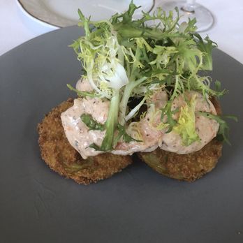 The Grill Room - Green fried tomatoes with shrimp remoulade - New American Near Me - New Orleans, Louisiana