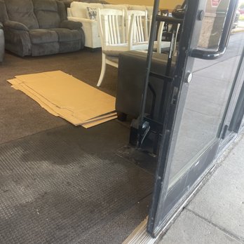Rent-A-Center - Blocked door so handicapped customers cannot enter. - Grand Forks, North Dakota