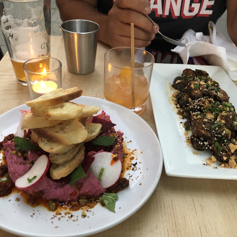 Dove + Deer - Kung Pao Brussel Sprouts and Beer Hummus - Cocktail Bars Near Me - Albany, New York Dove + Deer - Kung Pao Brussel Sprouts and Beer Hummus - Cocktail Bars Near Me - Albany, New York