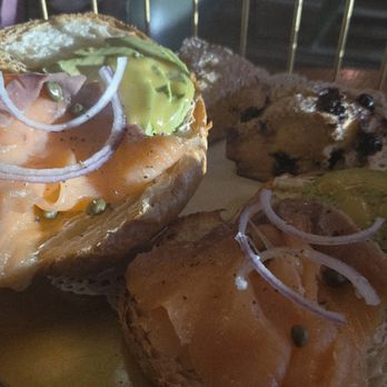 La Luna Tea and Dessert Bar - Raspberry scones, blueberry scones, and smokes salmon avocado sandwich - Desserts Near Me - Las Vegas, Nevada