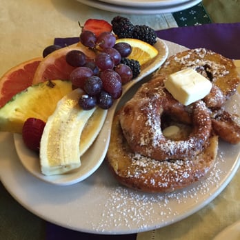 Bread Basket Cafe & Bakery - Cinnamon roll French toast - the best part of my morning!!! (Oh... and fruit) - Bakeries Near Me - Danville, Indiana