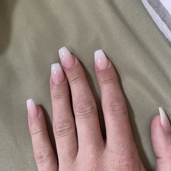 LK Nails & Spa - Short coffin ombré. Light pink. - Nail Salons Near Me - Surprise, Arizona