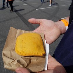 Jamaican patty from Makin Jamaican at Mohegan sun food truck festival