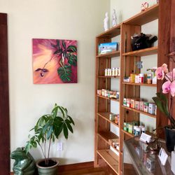 Four Season's Chinese Herb Shop & Acupuncture Clinic - Medicine shelves.
