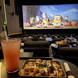 Loaded tots and strawberry lemonade