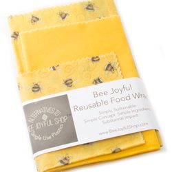Earthly Delights at Amy Zane - Bee Joyful Reusable Food Wrap, made in Kalamazoo by with wax from Kalamazoo bees!