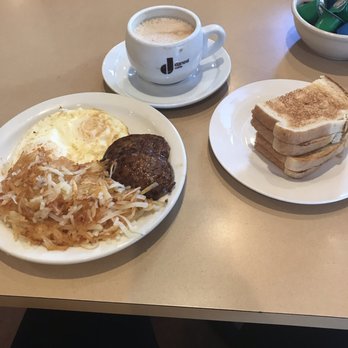 Samaria Cafe - Eggs and sausage breakfast with hash browns, toast and that awesome chai latte tea. Yummy - Breakfast & Brunch Near Me - Tampa, Florida Samaria Cafe - Eggs and sausage breakfast with hash browns, toast and that awesome chai latte tea. Yummy - Breakfast & Brunch Near Me - Tampa, Florida