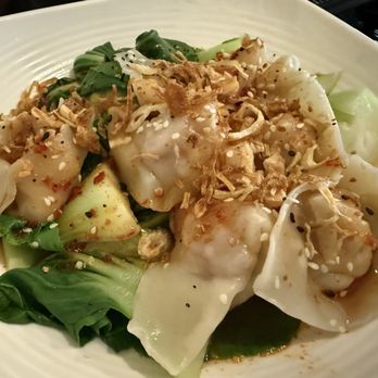 VEx - The Vietnam Experience - Handmade spicy chili oil wontons with baby bok choi - Restaurants Near Me - Forest Grove, Oregon VEx - The Vietnam Experience - Handmade spicy chili oil wontons with baby bok choi - Restaurants Near Me - Forest Grove, Oregon